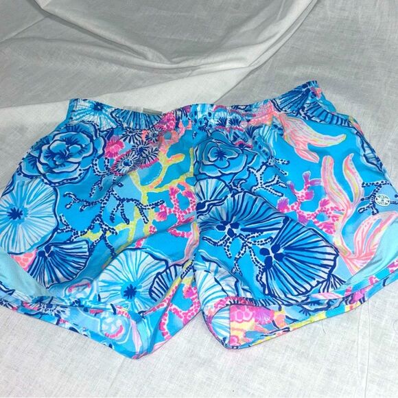 NWOT Lily Pulitzer Luxletic 4” Ocean Trail Bali Blue Once Upon a Tide size XXS - Picture 1 of 3